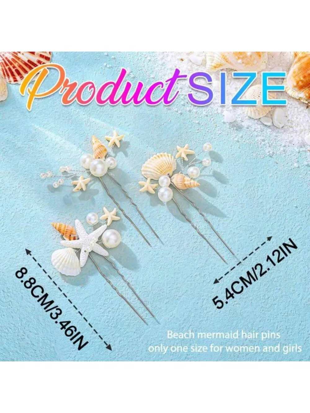 Mermaid Starfish Hair Pins Set - Pearl & Shell Hair Accessories for Women